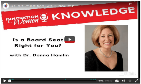 Is a Board Seat Right for You with Dr. Donna Hamlin
